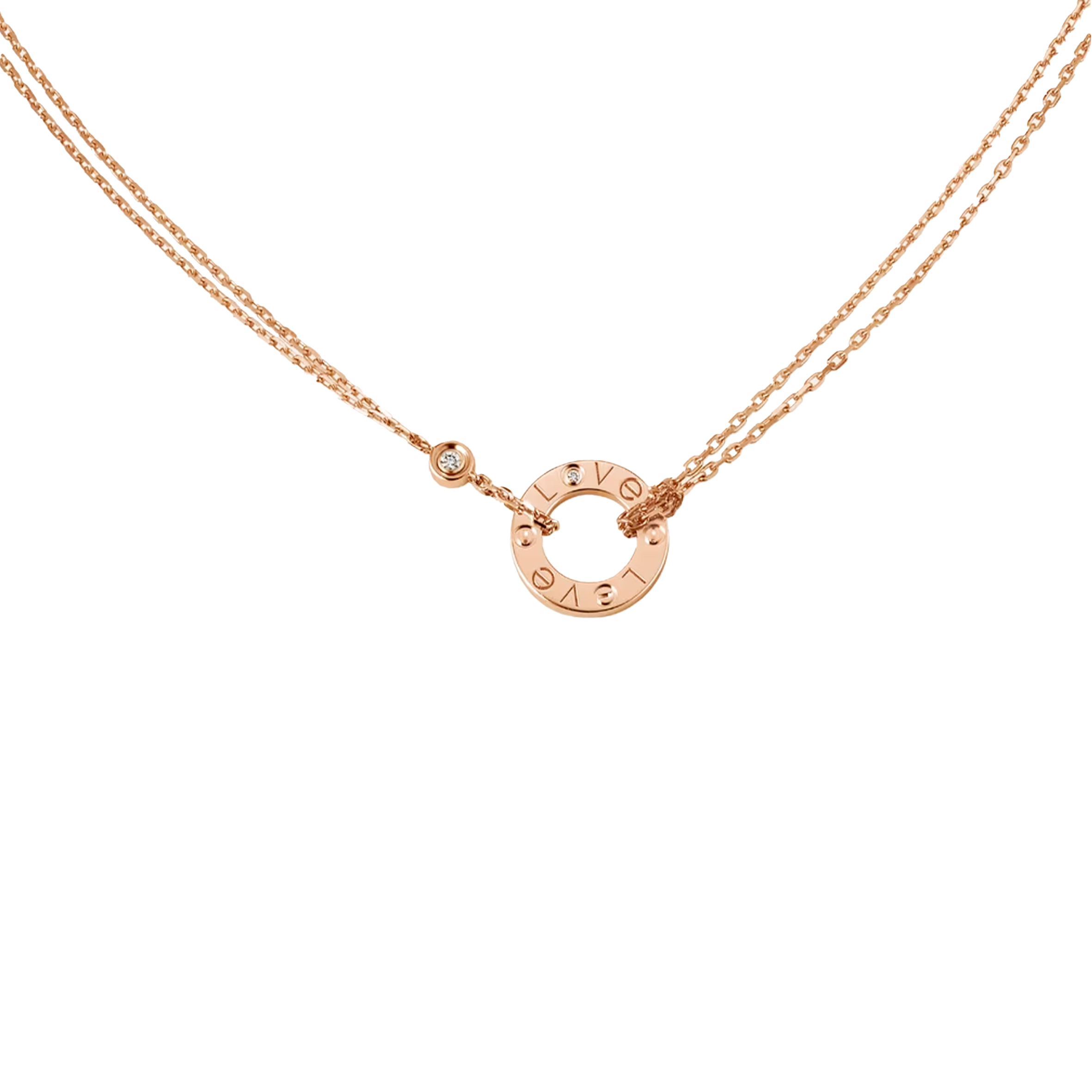 CARTIER LOVE NECKLACE, 2 DIAMONDS B7224509
